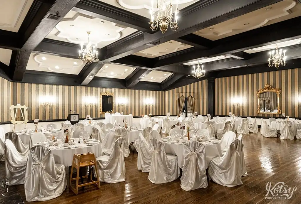 A photograph of a reception room at Old Mill in Toronto, Canada