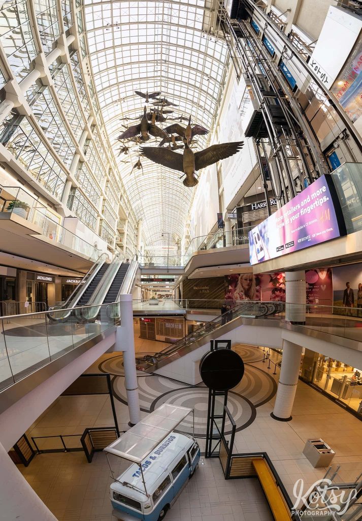 A empty Toronto Eaton Centre is seen during the Covid-19 pandemic