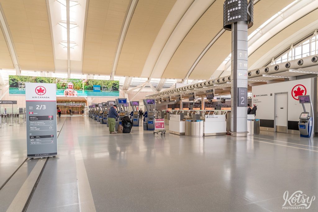 A near empty terminal is seen at Pearson Airport during the covid-19 pandemic in Toronto